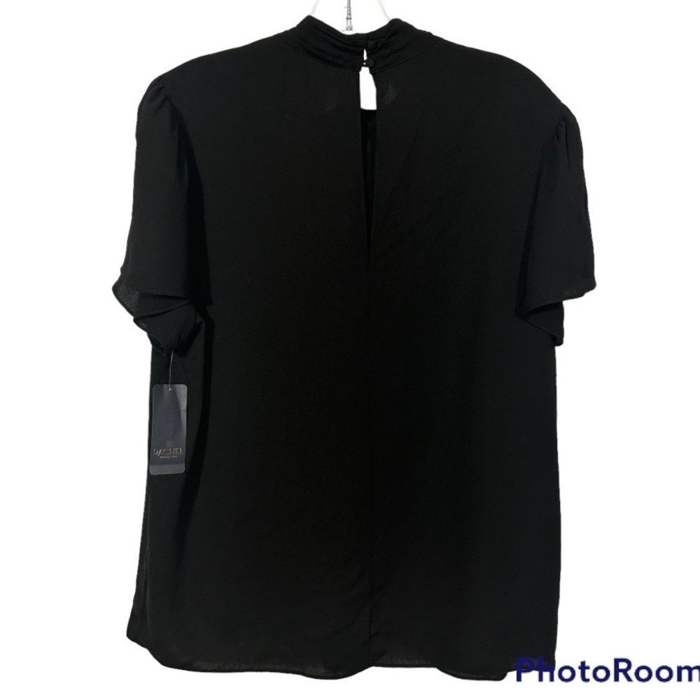 Rachel Roy Short/Cap Sleeves Black Blouse Size XL - Picture 3 of 8